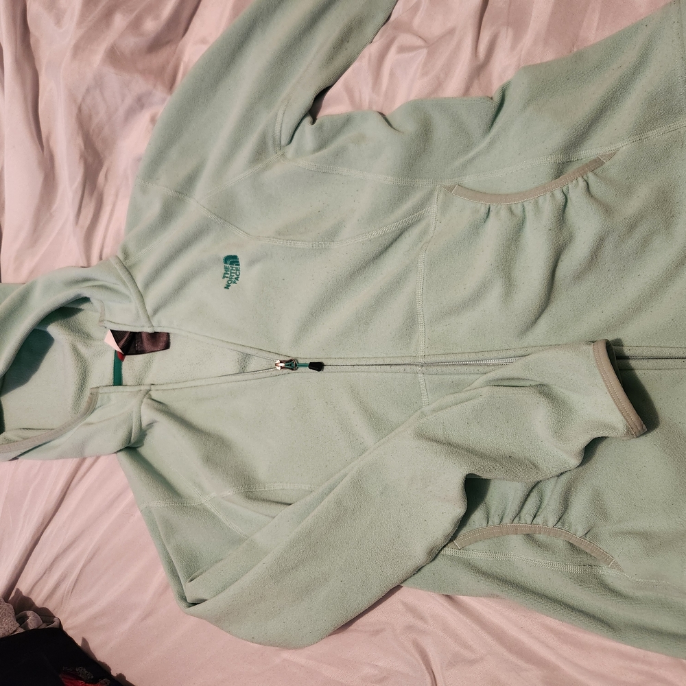 The North Face Light Green Full-Zip Hoodie